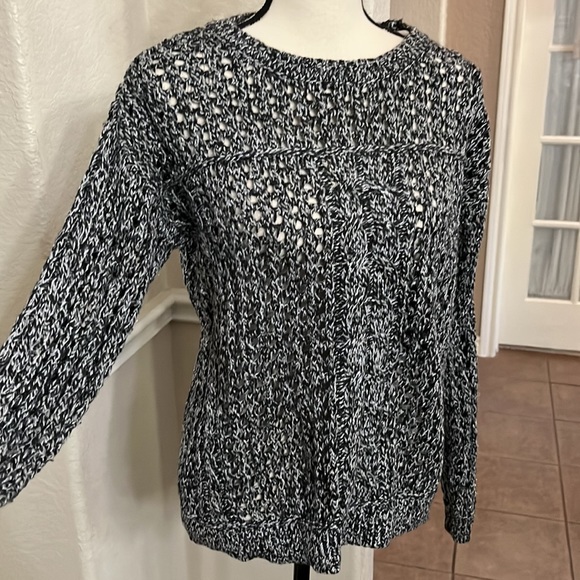 Tommy Bahama black, gray and silver/metallic open knit pullover sweater Size XS - Picture 4 of 17